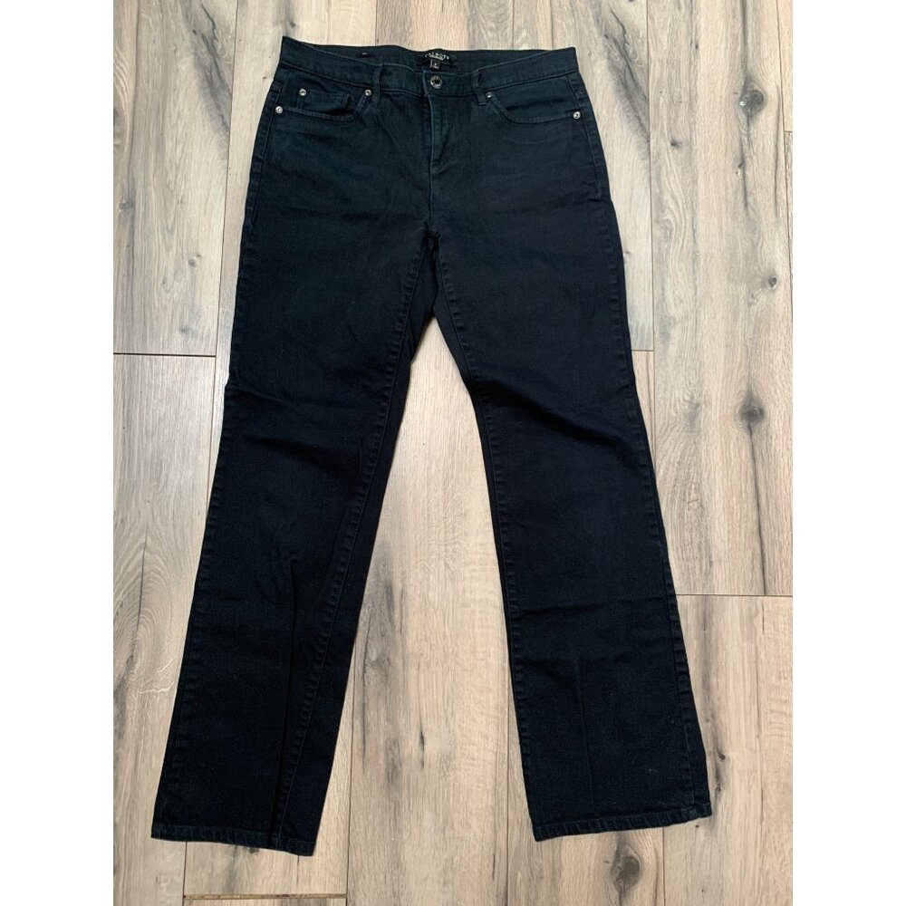 Talbots Black 5-Pocket Bootcut Jeans Size 6 Cotton Blend Stretch Women’s Pants
